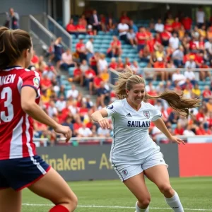 Kansas women's soccer team in action during a match