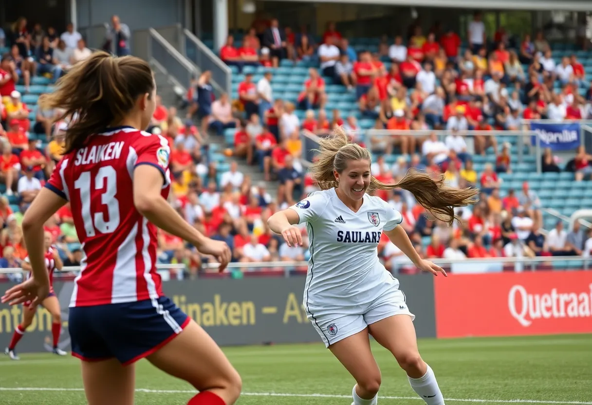 Kansas women's soccer team in action during a match