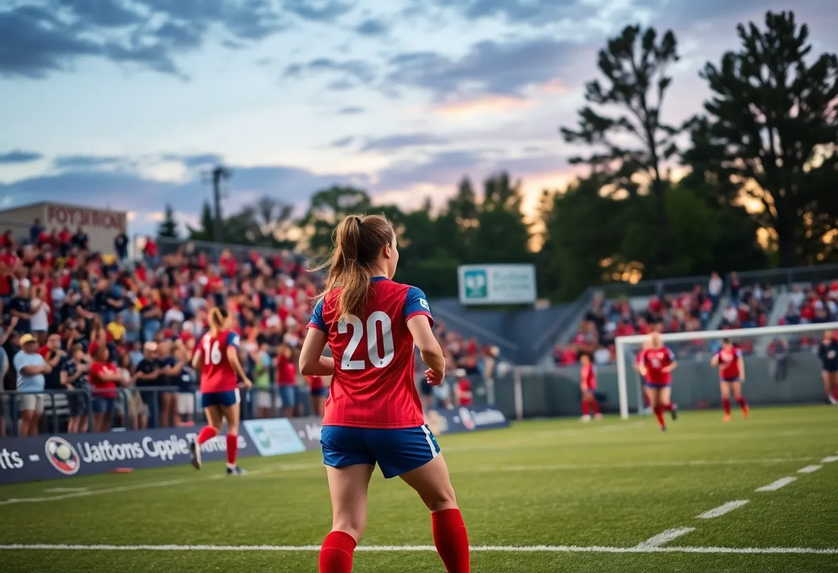 Kansas women's soccer team playing against Florida State University.