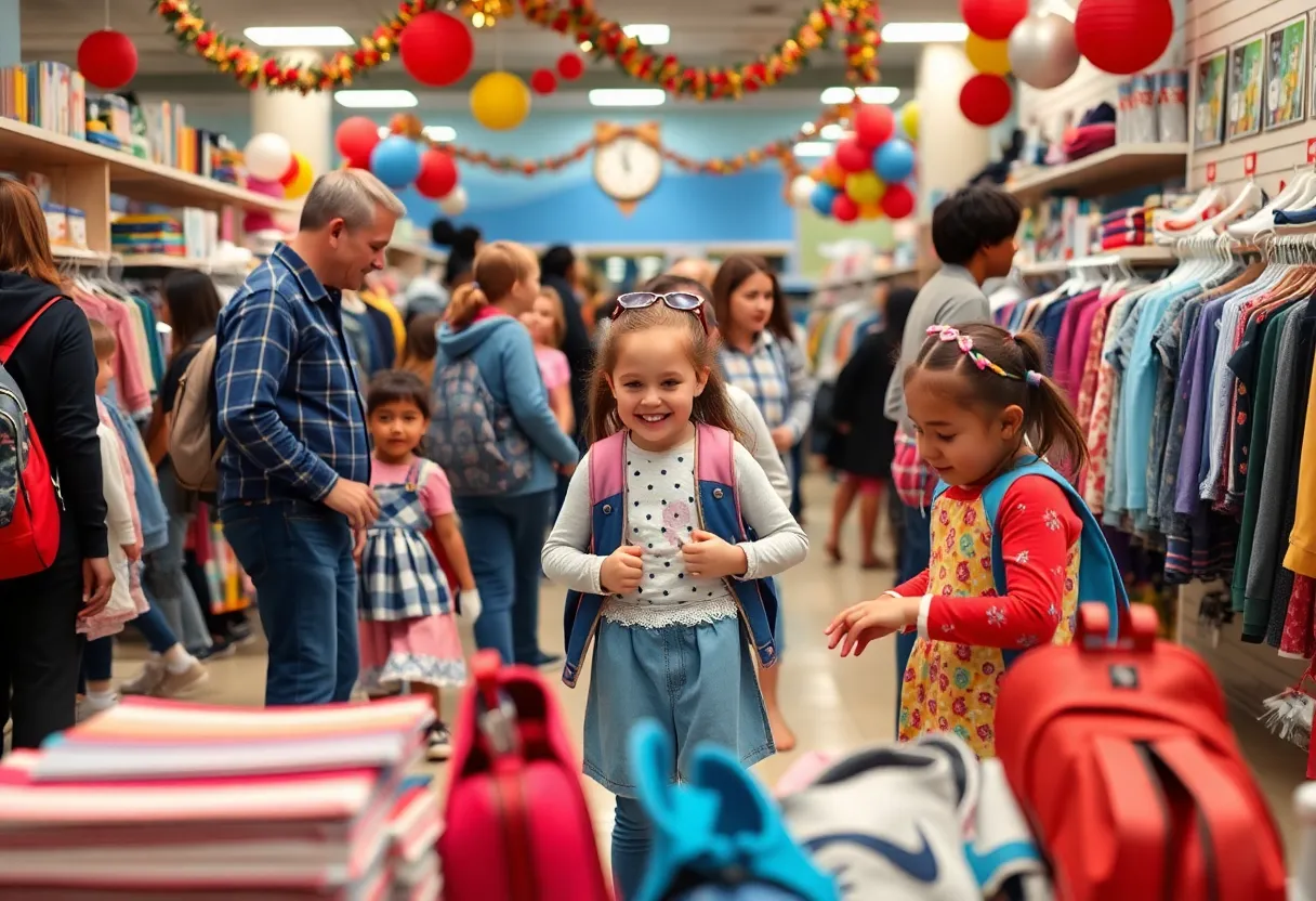 Families shopping for school supplies at Kids’ Boutique in Tallahassee