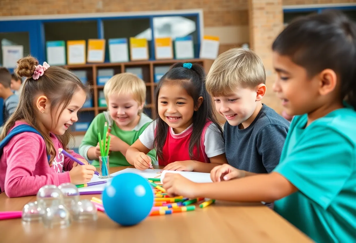 Elementary students involved in after-school activities