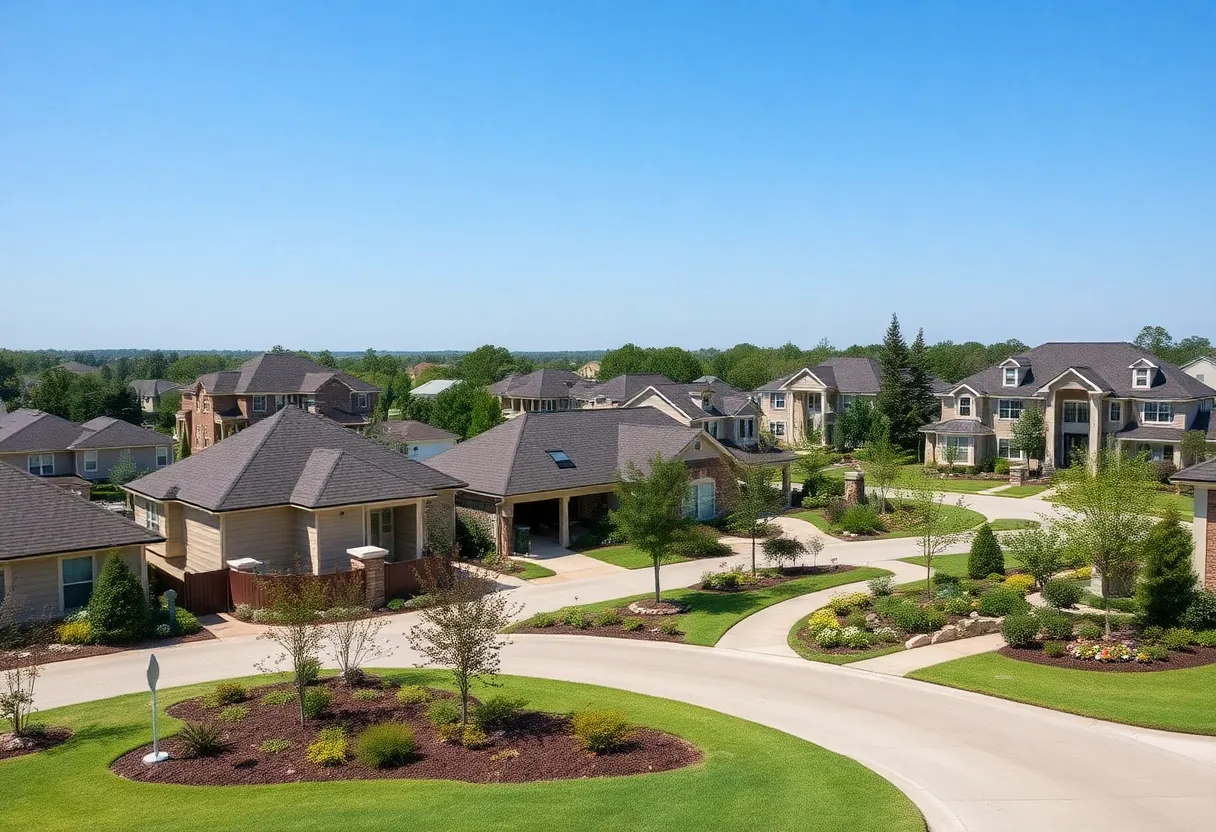 Scenic view of Leon County neighborhood with homes