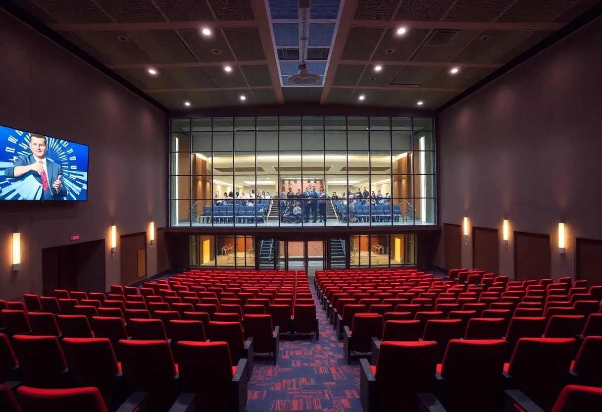 Florida State University's new film facility with screening theaters and production areas.