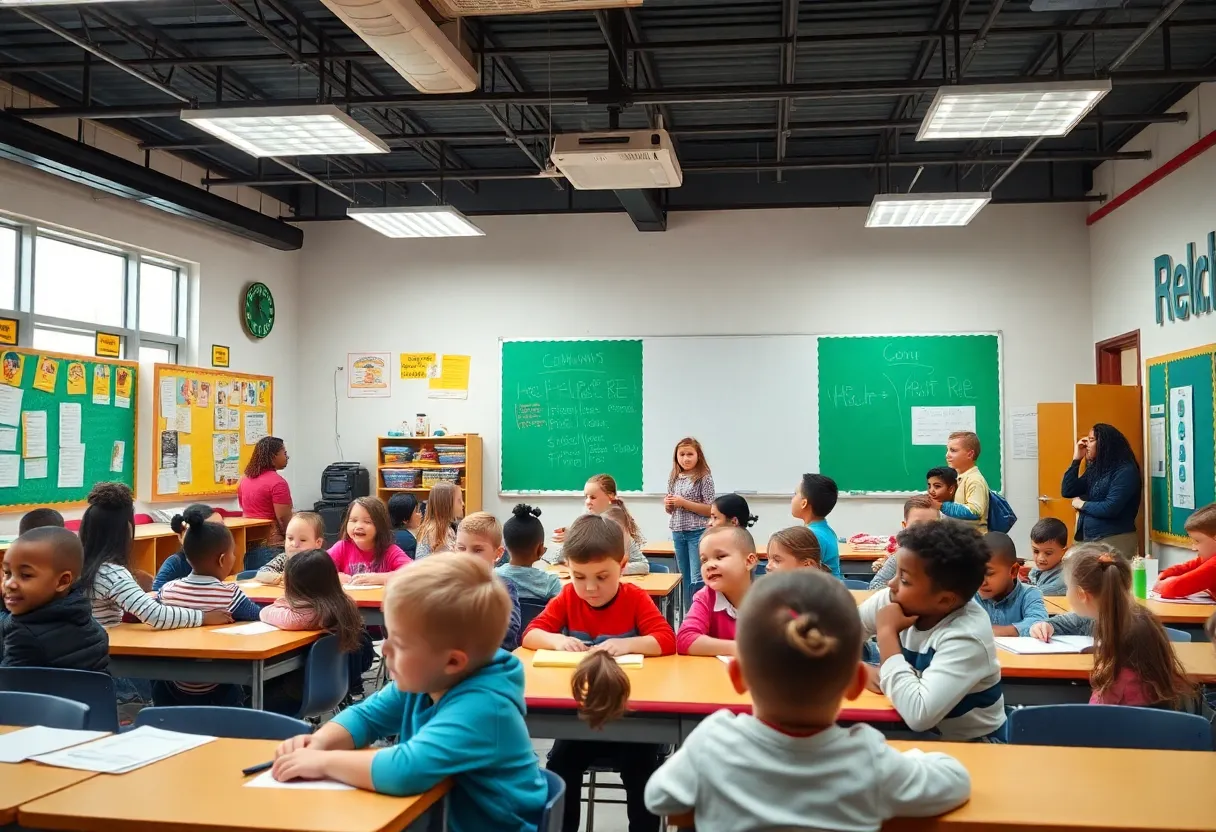 Students at Sabal Palm Elementary happily participating in a class activity.