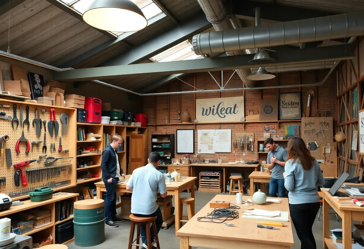 Community members using tools in the SCREWS library