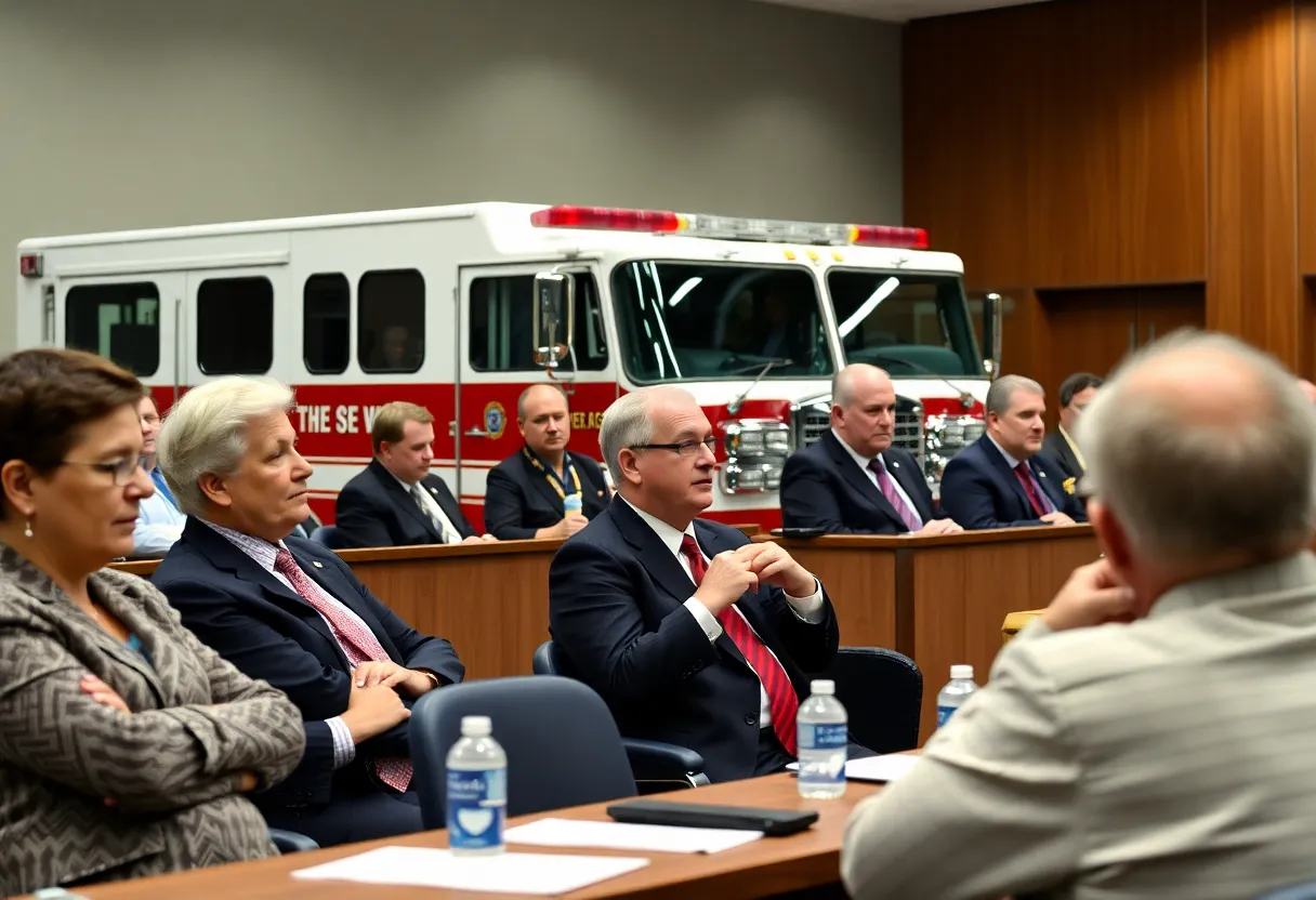 City council meeting in Tallahassee discussing fire service funding