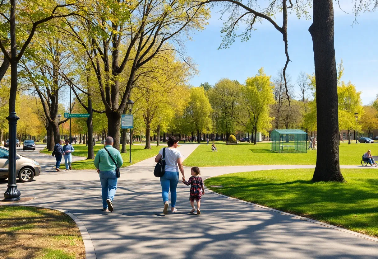 Families enjoying a sunny day at Cascades Park