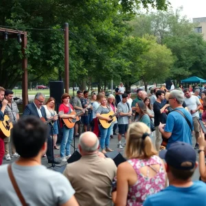 Community enjoying a live music event outdoors