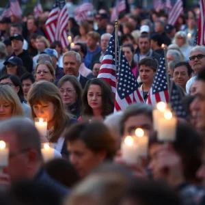 Crowd Honoring Charlie Kirk