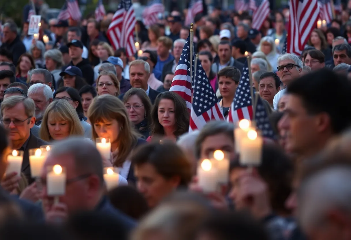 Crowd Honoring Charlie Kirk