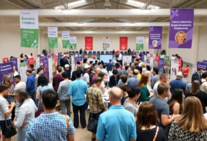 Community members at the Fast Forward Tallahassee event engaging with local projects.