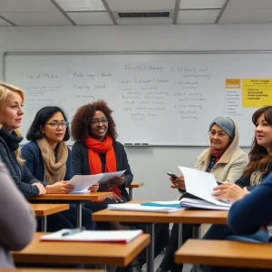 Educators discussing social media conduct in Florida