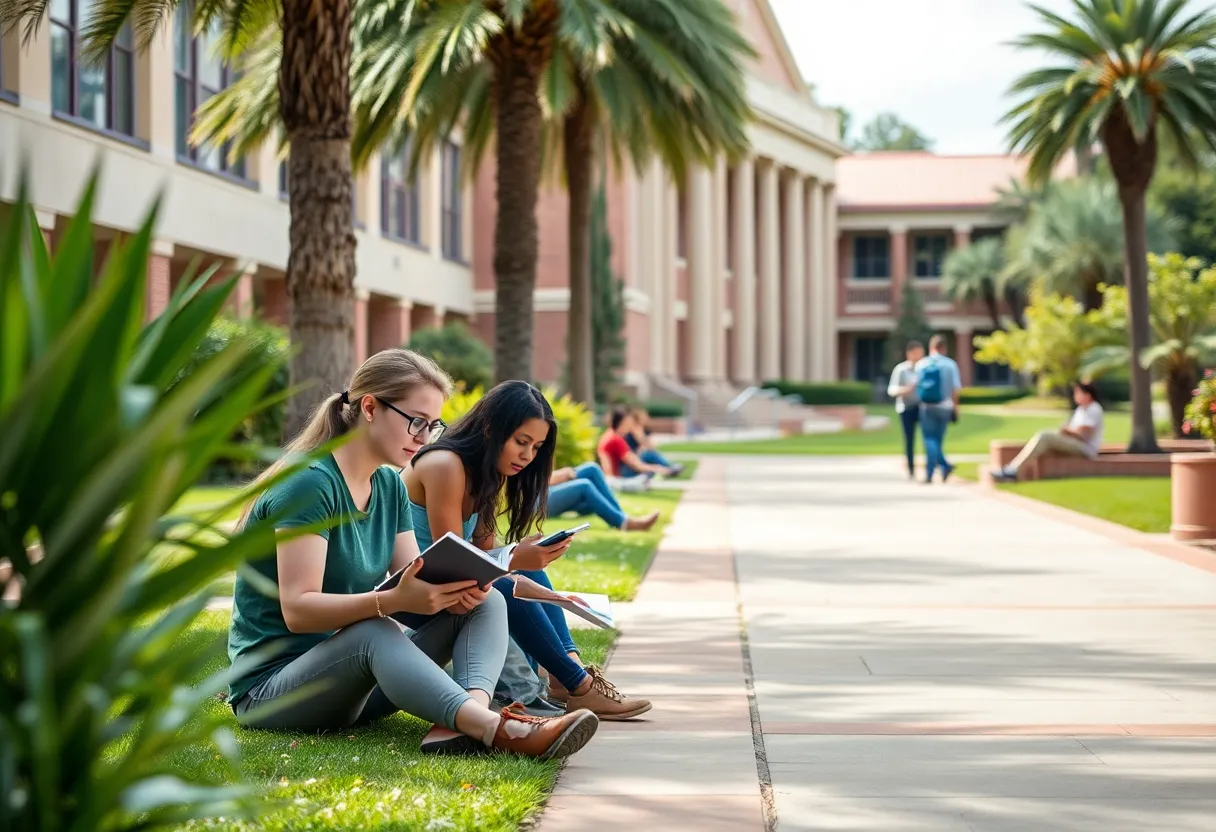 Students on the Florida State University campus promoting safety and community.