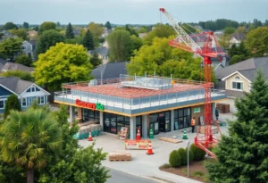 Construction site for new grocery store in Griffin Heights neighborhood