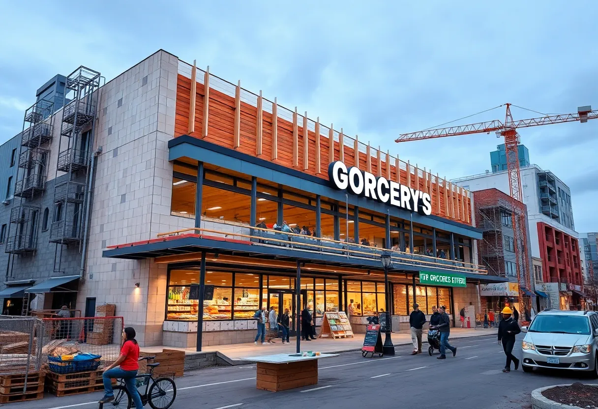 Construction site of new grocery store in Griffin Heights neighborhood