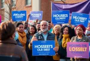 Community members gathered at a campaign rally for local issues