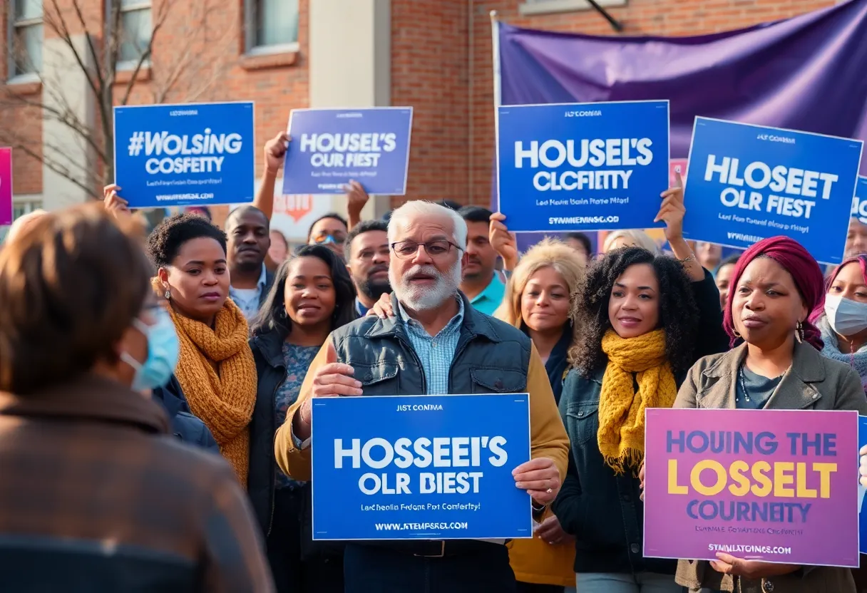 Community members gathered at a campaign rally for local issues