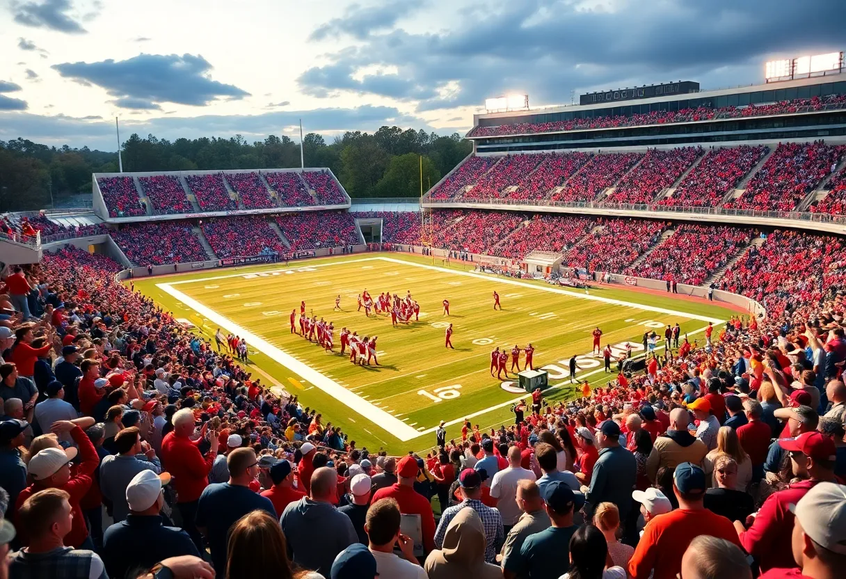 Fans supporting high school football teams during a game in Big Bend region