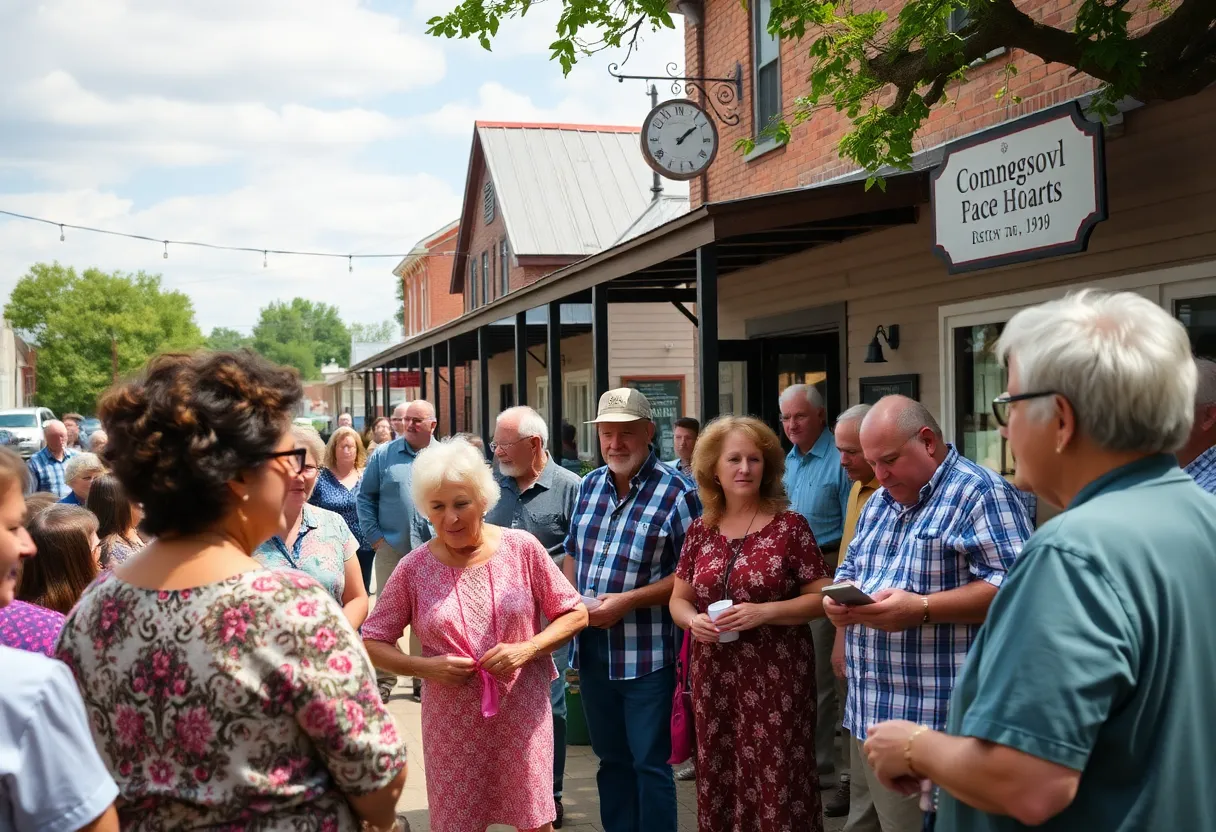 Community members celebrating JD Holman's legacy in a Southern town