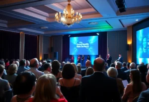 Attendees celebrating at the Leadership Awards Ceremony