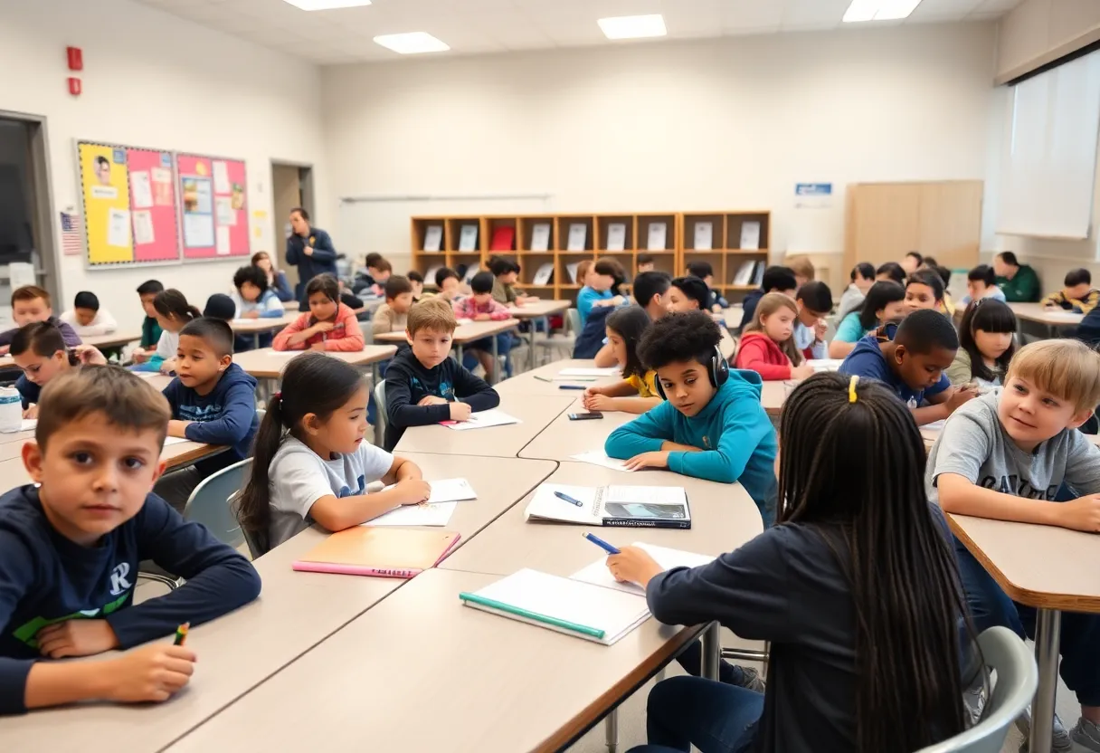 Students engaged in a classroom in the Leon County School District