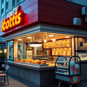 Rendering of a new Cook Out restaurant in Tallahassee