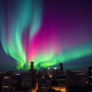 Northern Lights Over Chicago