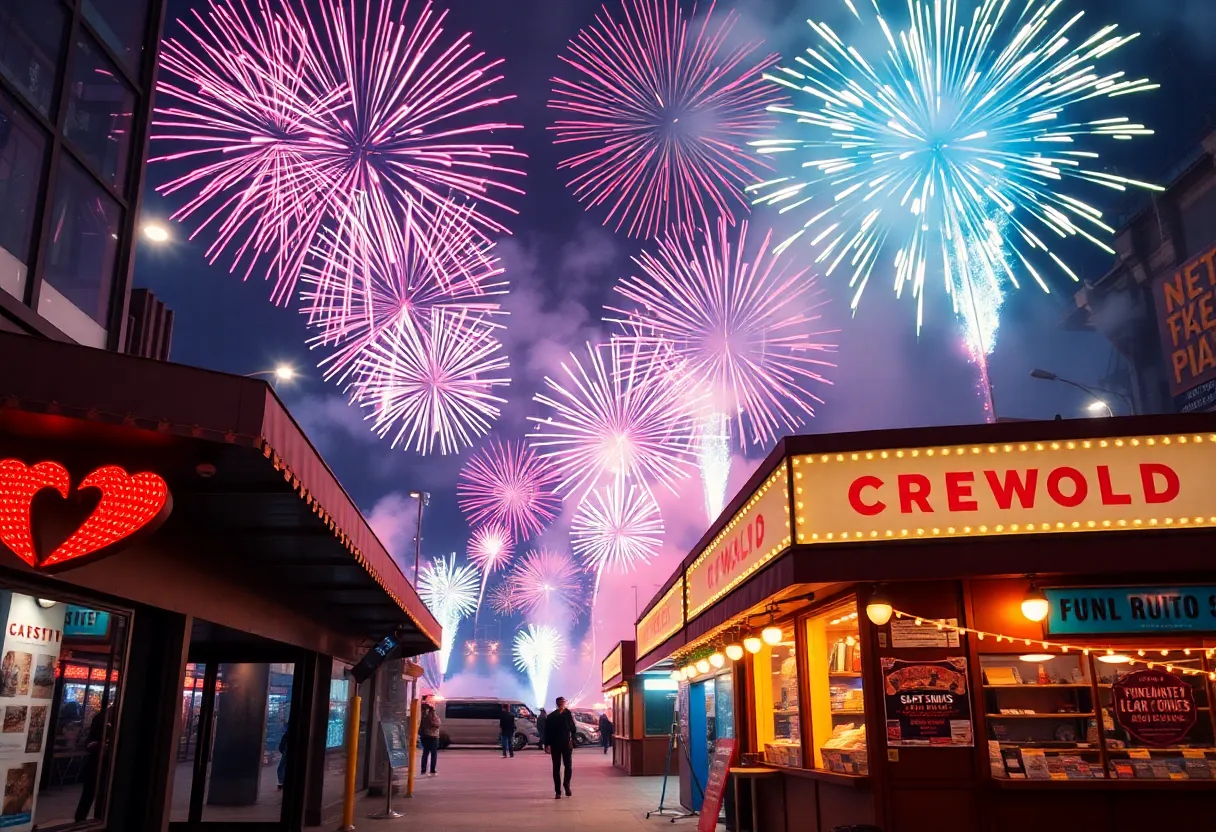Colorful fireworks at the Phantom Fireworks showroom