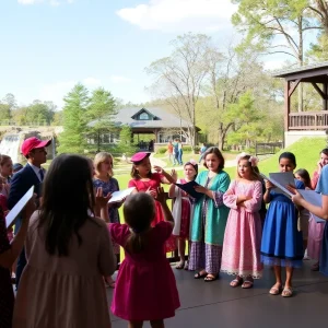 Children performing in a theater program