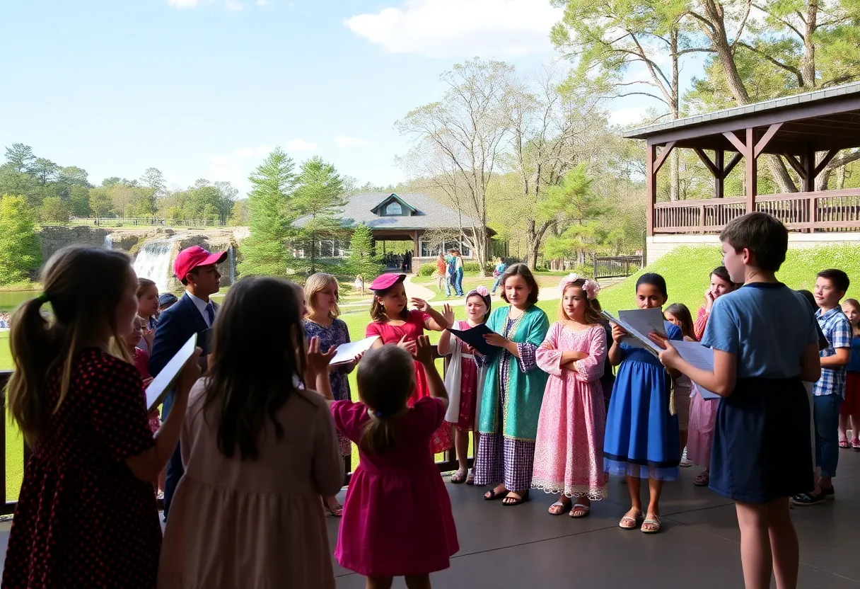 Children performing in a theater program