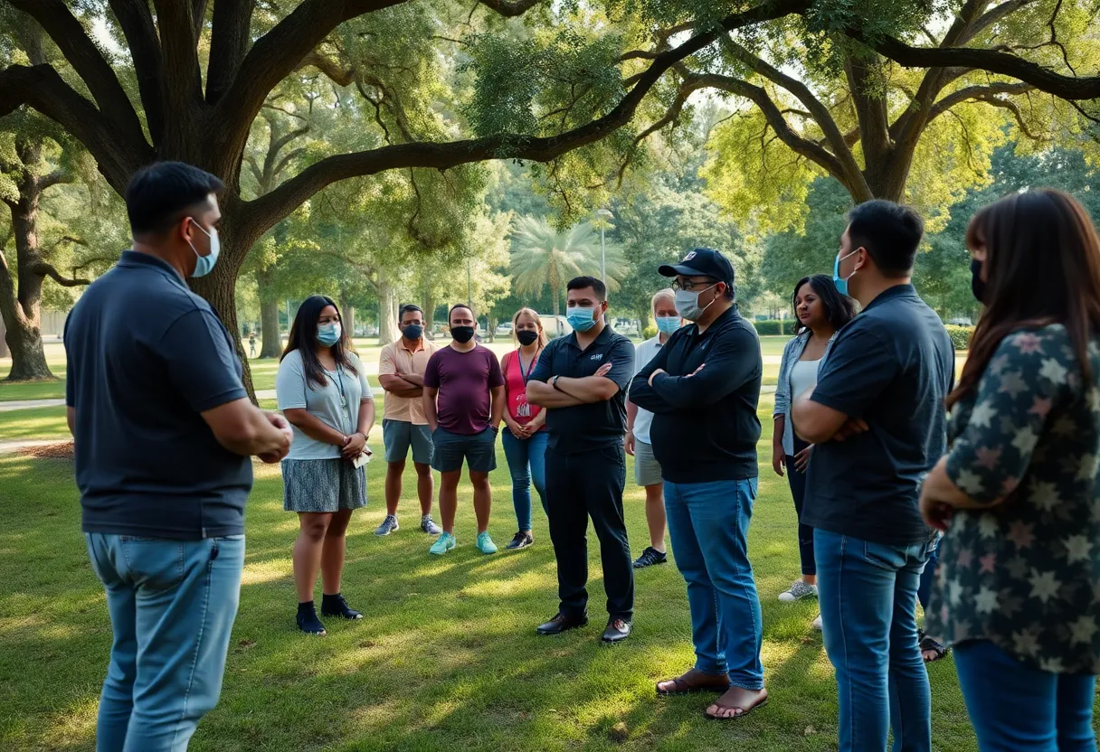 Community leaders in Tallahassee discussing safety measures.