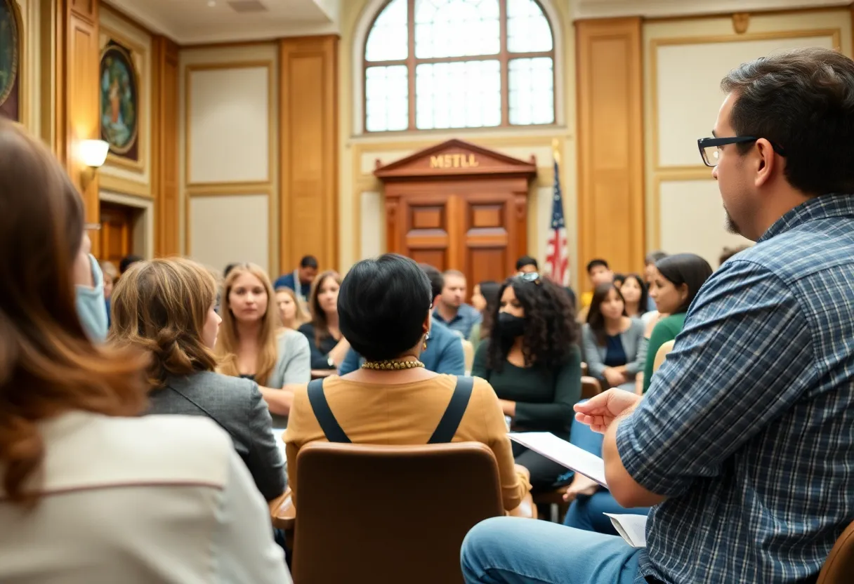 Community members discussing improvements to the Tallahassee Comprehensive Plan at a public hearing.