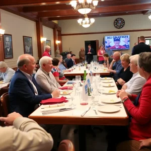 Gathering of community members at a political dinner meeting in Tallahassee.