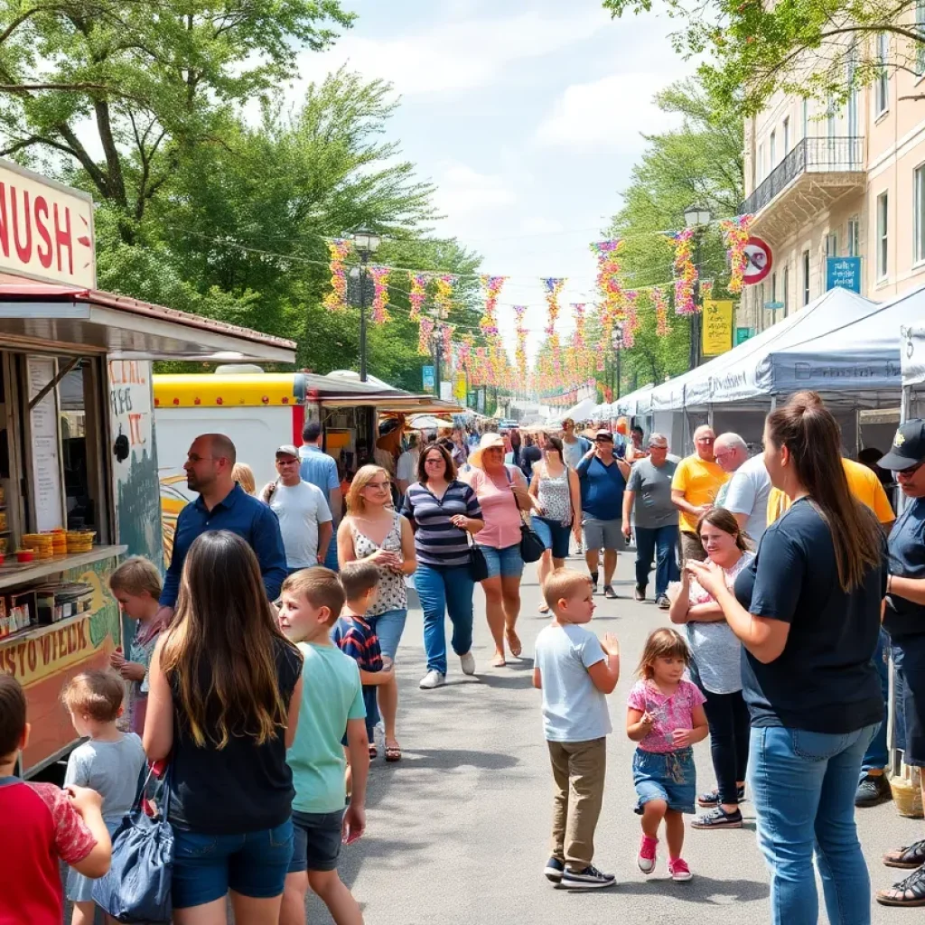 Families enjoying the Downtown GetDown festival in Tallahassee.