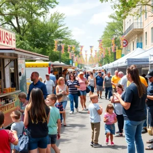 Families enjoying the Downtown GetDown festival in Tallahassee.