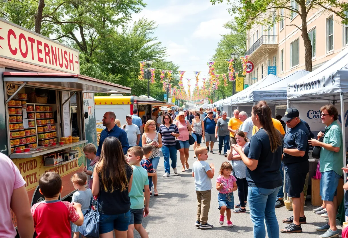 Families enjoying the Downtown GetDown festival in Tallahassee.