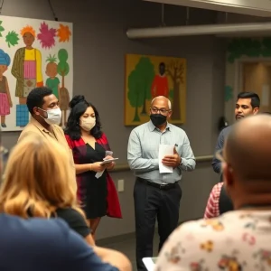 Community members participating in a forum discussing gun violence in Tallahassee.