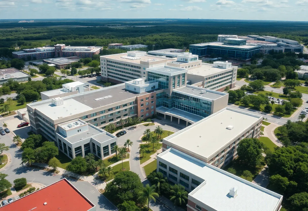 Aerial view of the Tallahassee Hospital Campus with academic facilities.