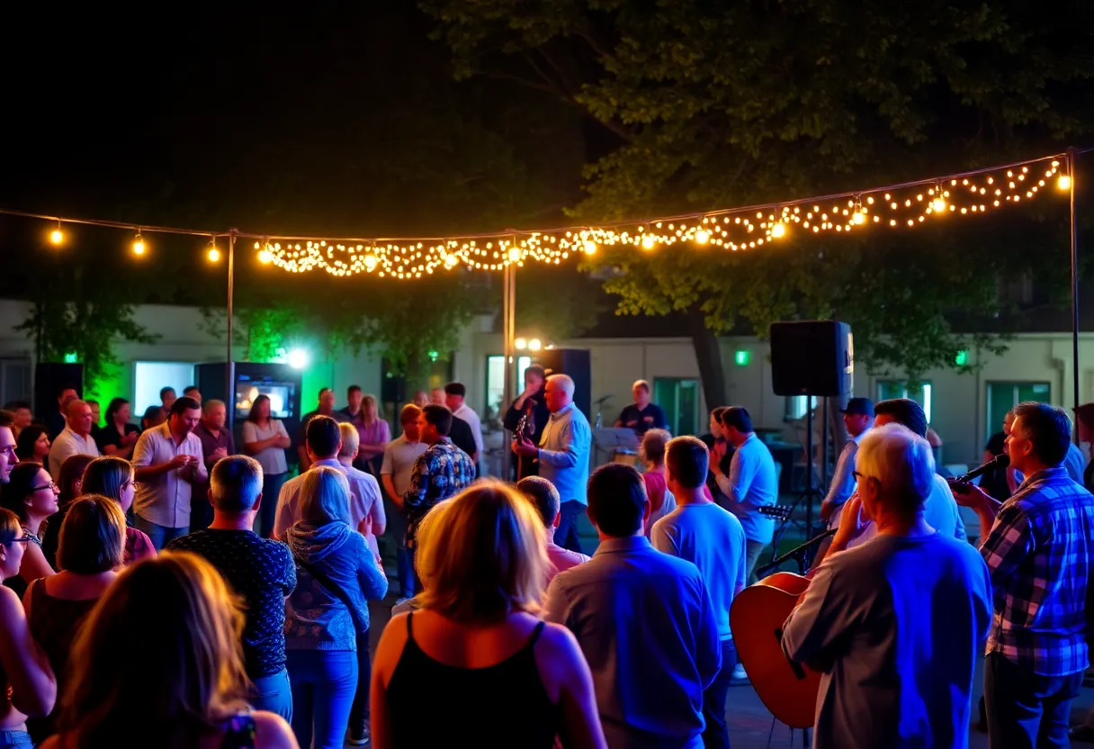 A lively benefit concert with local songwriters performing.