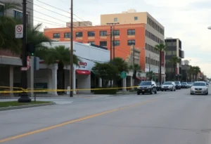 Police investigation scene on a Tallahassee street
