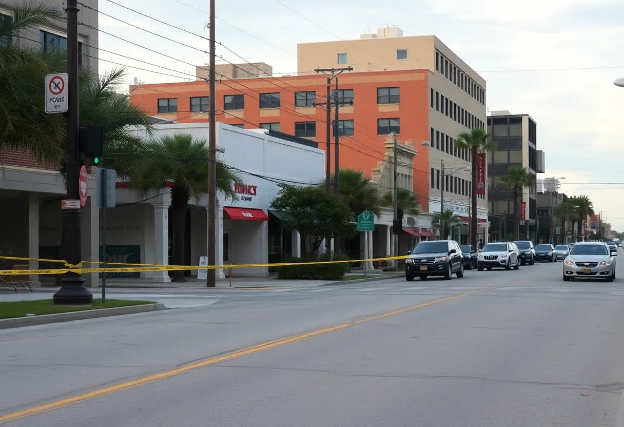 Police investigation scene on a Tallahassee street