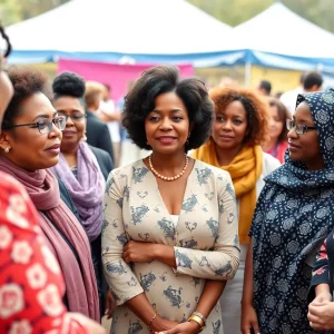 Women leaders discussing at an event