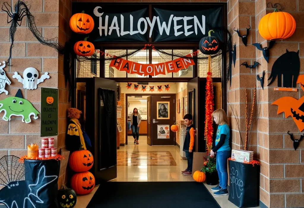 Halloween decorations at Columbia High School theater department