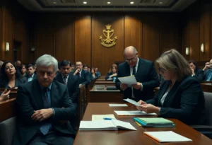 Courtroom Scene in High-Profile Case