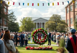 Attendees at Florida A&M University's Wreath-Laying Ceremony honoring its 138th anniversary.