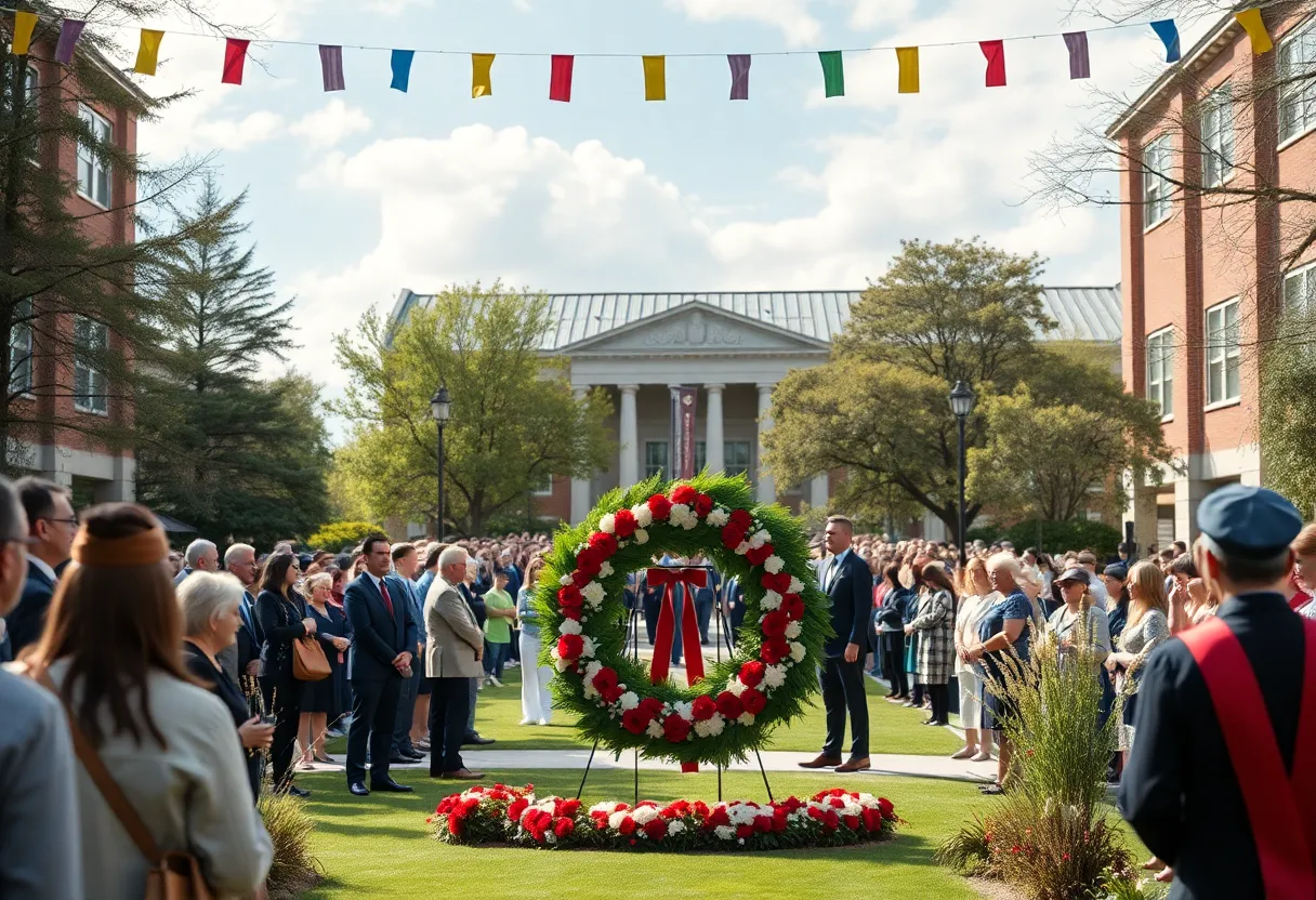 Attendees at Florida A&M University's Wreath-Laying Ceremony honoring its 138th anniversary.