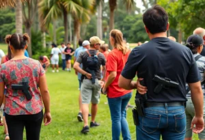 People in a Florida park carrying firearms openly