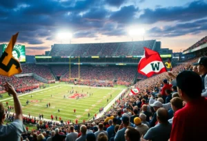 A lively scene at a Florida State University football game with cheering fans.