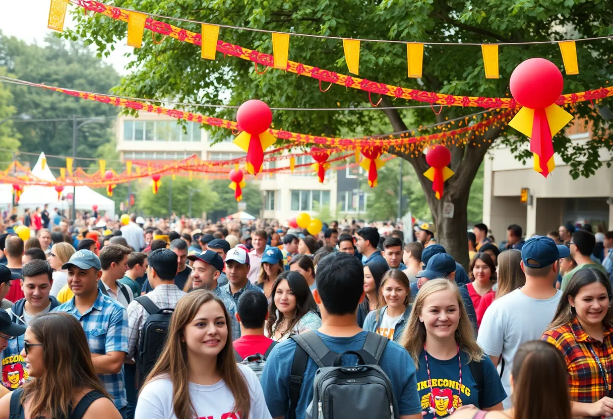 Crowd enjoying Florida State University's Homecoming Live event
