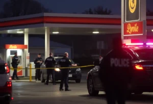 Gas Station Surveillance Scene